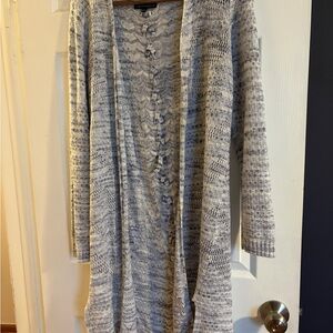 Love Ellie Blue and White Patterned Women's Cardigan